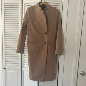 All Saints Tan Trench Coat with Modern Silhouette